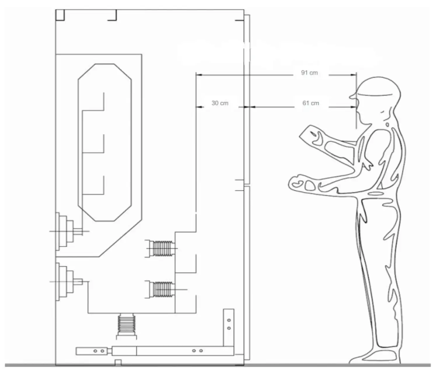 Figura 7-1 - Distanze di lavoro DW-AF Figura 7-1 - Distanze di lavoro DW-AF